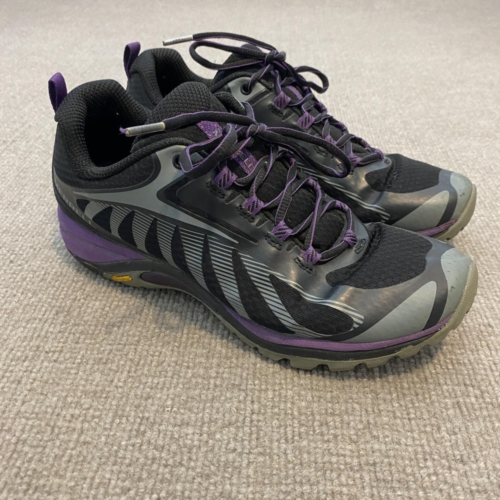 Merrell Shoes Womens Size 9 Black Trail Vibram Cushioned Sneakers J034438